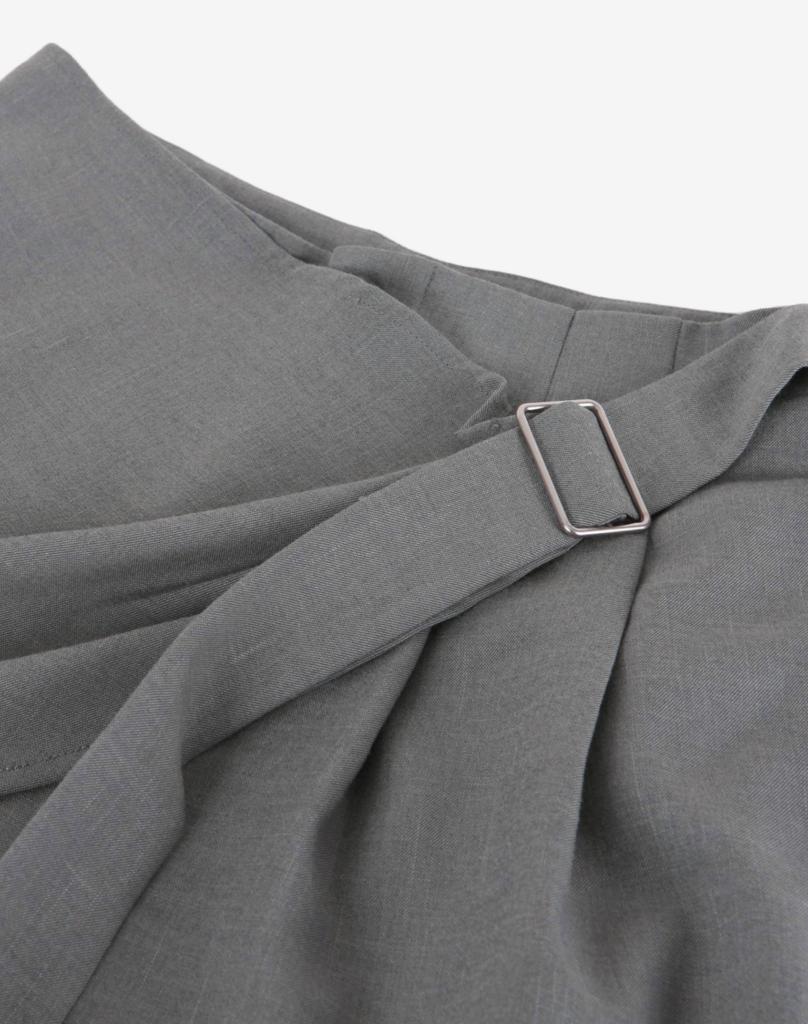 Meleugo Women'S Wrap Skirt Wide Trousers [Gray]