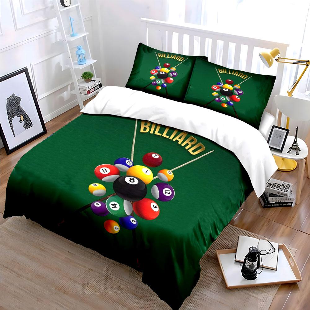 Set de Bolas y Tacos de Billar Múltiples Tamaños Habitación Infantil y de Adultos Exquisito Juego de Ropa de Cama de 3 Piezas, Regalo