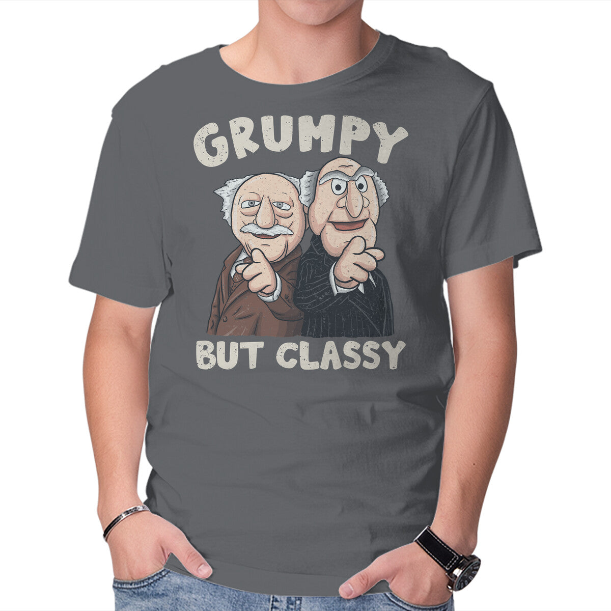 Unisex Crew Neck T-Shirt Grumpy But Classy Graphic Short Sleeve Casual Tee XXL