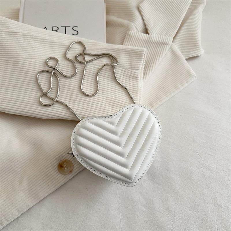 Simple foreign style solid color small bag women's 2025 summer new shoulder messenger bag texture love bag women's bag