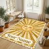 Sunshine Smiles Theme Soft Crystal Velvet Rug Custom Name & Text Print Non Slip Floor Rug for Bedroom Living Room