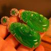 Full Green Yang Green Natural Agate Green Chalcedony Pendant Female Opening Slightly Inlaid, Real Shot Fidelity