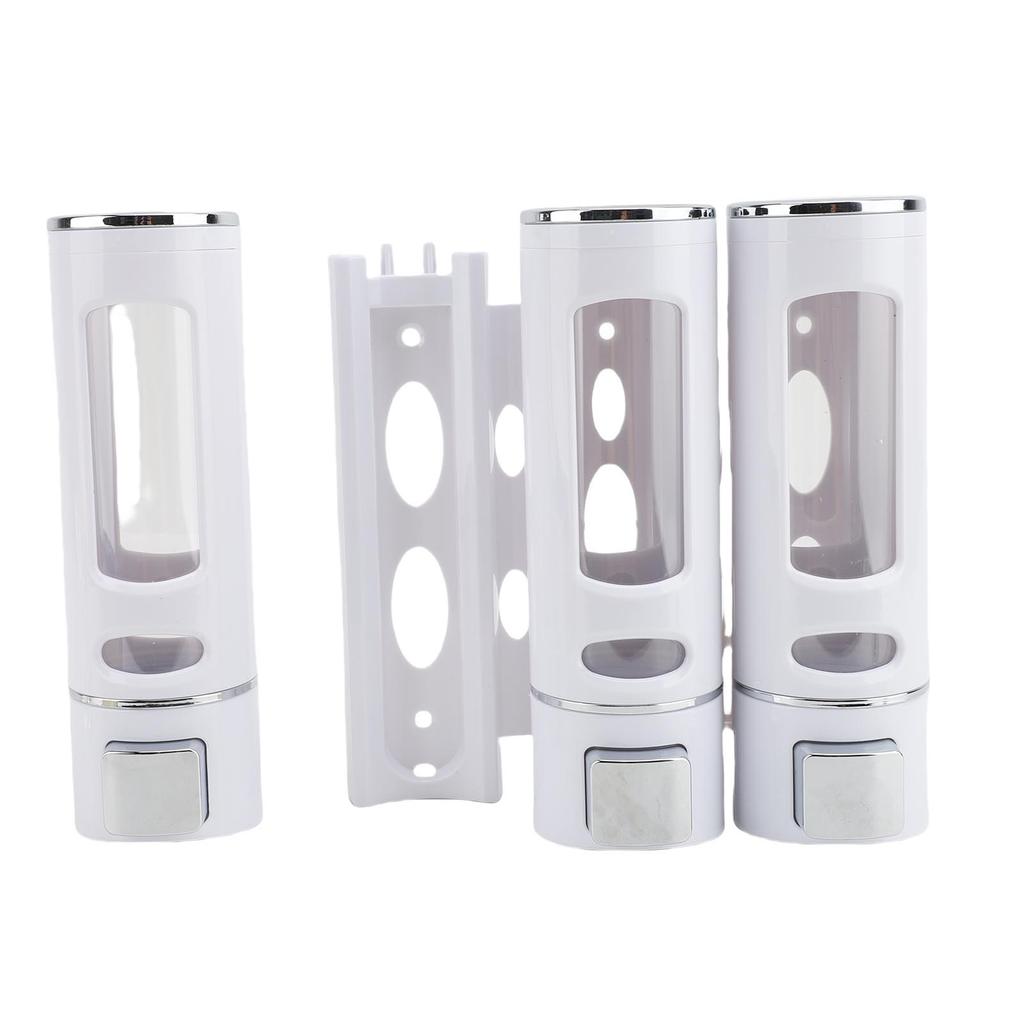 Shampoo Conditioner Dispenser Wall Mounted 3 Chamber Shower Soap Dispenser 400ml Per Bottle 1200ML Capacity Press