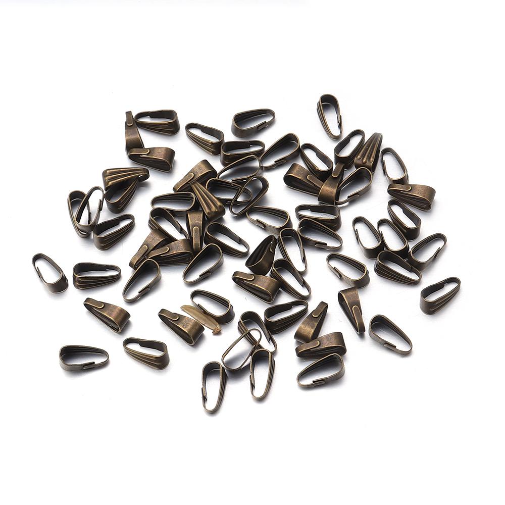200pcs Pendant Clips Pinch Bail Clasp Connectors Necklace Hooks For Jewelry Making Finding Parts Accessories Supplies