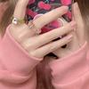 Elegant Vintage Women Cool Acrylic Rhinestone Finger Ring Transparent Fashion Jewelry Resin Rings