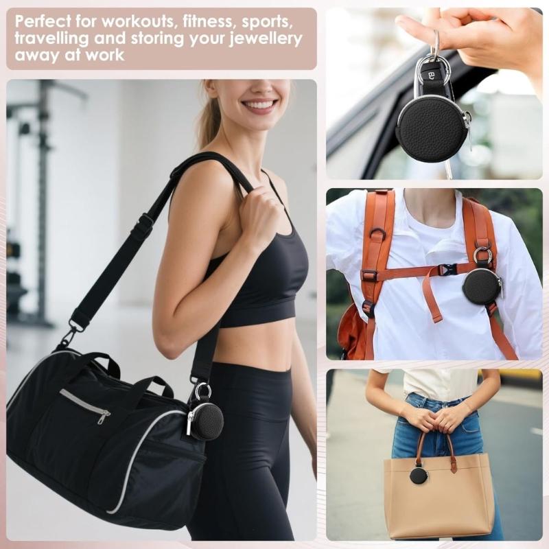 Small Travel Jewelry Organizers Soft Leather Case With 4 Color Addition For Earrings Rings Necklace Storage