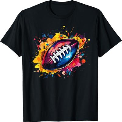 Unisex Football Graphic T-Shirt - Black, Small, Short Sleeve