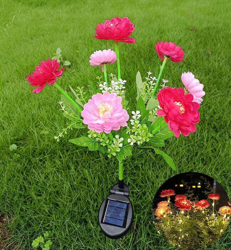 Solarne Lampki LED Lotos Śnieżny Lampa Trawnikowa IP65 Wodoodporna Zewnętrzna Do Dekoracji Podwórka Patio Ogrodu Kwiatowa Lampa Świąteczna