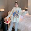Autumn and winter new products cute cartoon bear pajamas girl soft thickened women's loungewear pajamas set loose