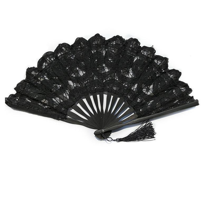Retro Lace Fan Dance Women Performance Photography Photo Props 27cm Court Vintage Bamboo Folding Hand Fan Chinese Dance Fan