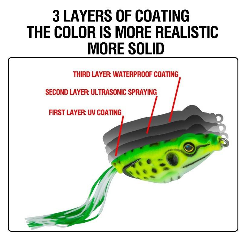 1Pcs Frog Bait Plastic Fishing Lure With Fishing Hooks Topwater Ray Frog Artificial 3D Eyes Fishing Tackle Accessory Fish Suppli