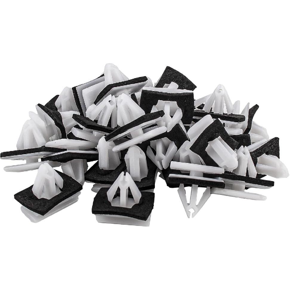 30pcs Exterior Rocker Panel Moulding Clips Retainers w/Sealer Fits for Ford Escape F-150 MKC Ranger Re# W715201-S300 W716351-S300