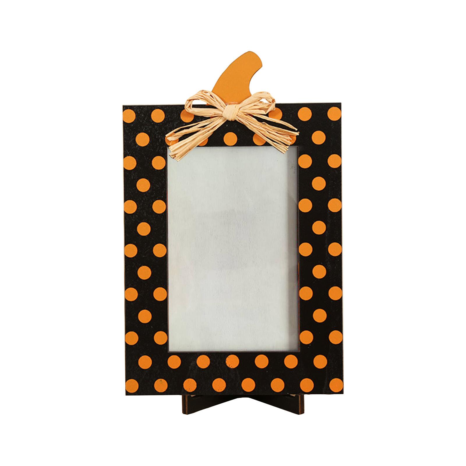 

Halloween Pumpkin Picture Frames, Wooden Frames For Fall Thanksgiving Halloween Party Photo Desktop Ornaments One Size