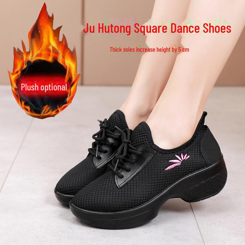 Ju Hutong bársony pamut fitnesz- és tánccipő - légáteresztő, puha talpú, középsarkú minden évszakhoz.