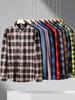 Camicia a quadri in flanella a maniche lunghe da uomo taglie forti Autunno/Inverno