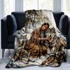 1PC Custom Name "Winter Wolf Spirit Connection" blanket versatile,all-season throw suitable for the living room,bedroom,camping,travel,and gift