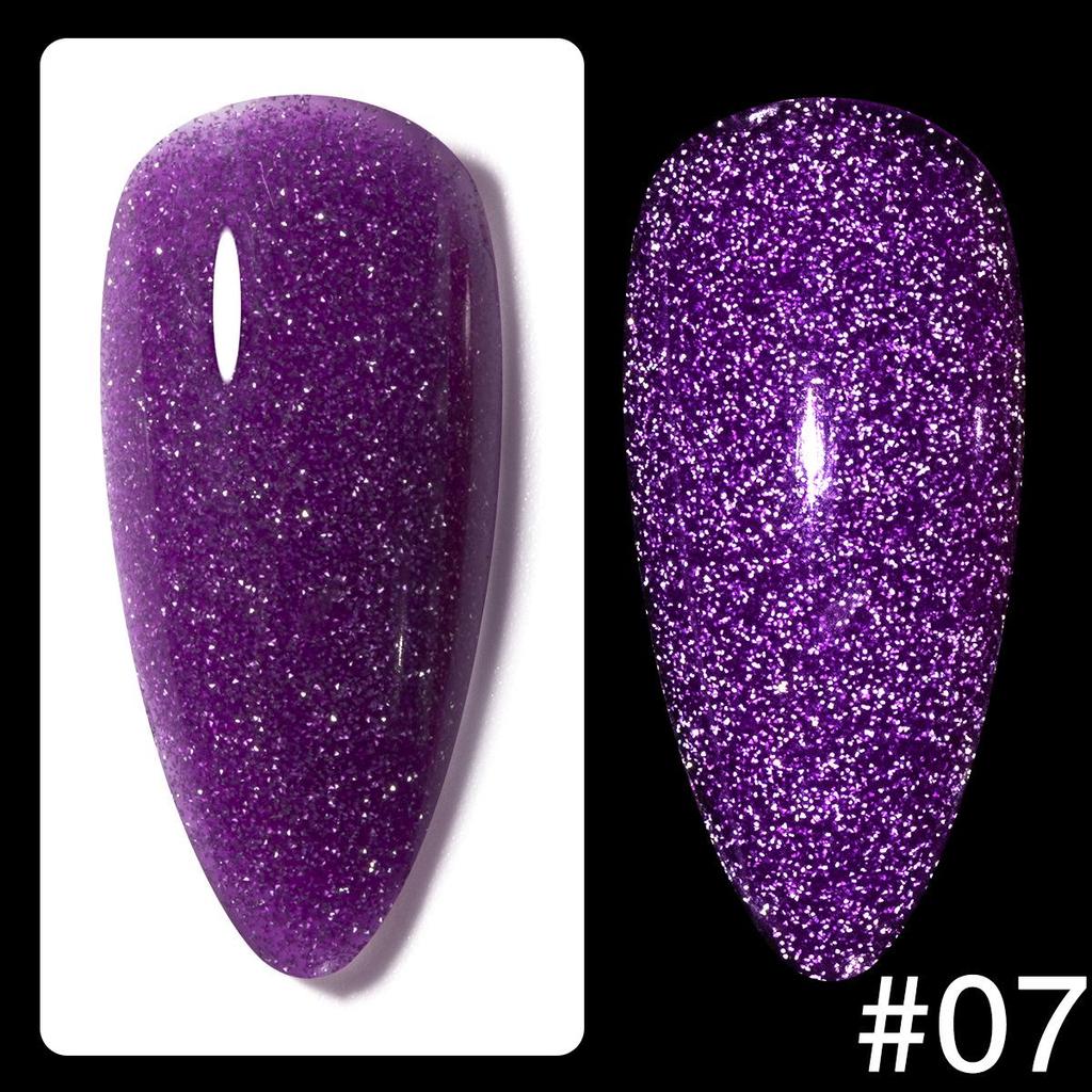12-Color Fluorescent Glitter Gel Polish for Nail Salons