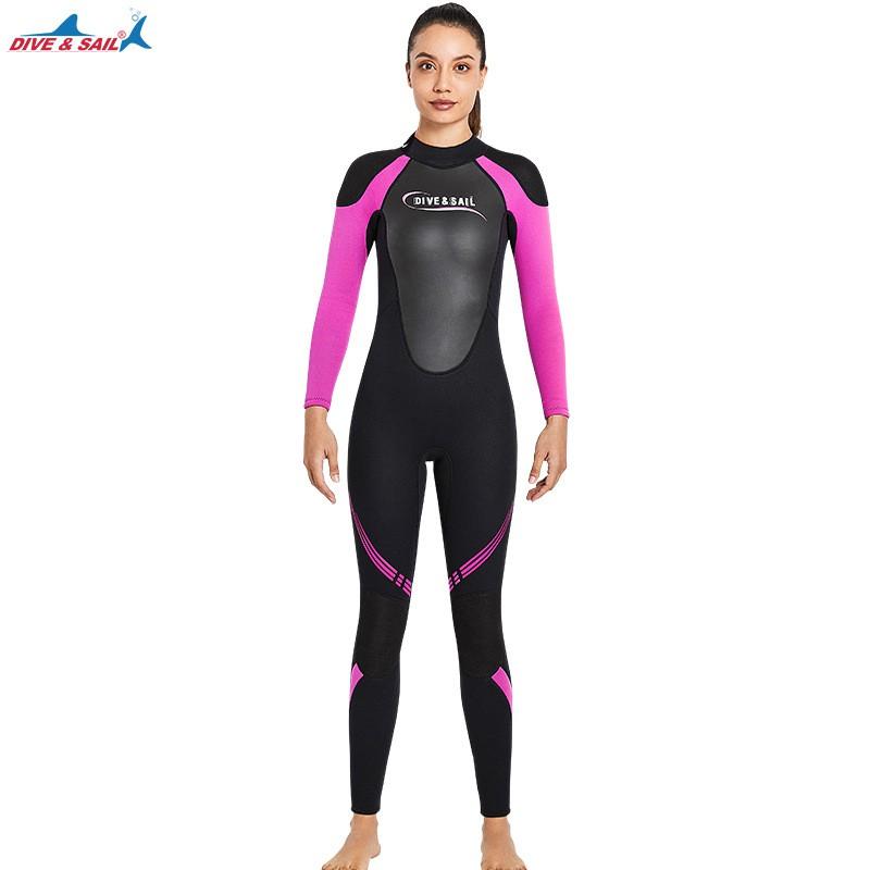 

3MM Diving Suit Men s Warm Long-sleeved One-piece Women s Cold Surfing Snorkeling Swimming Pants S