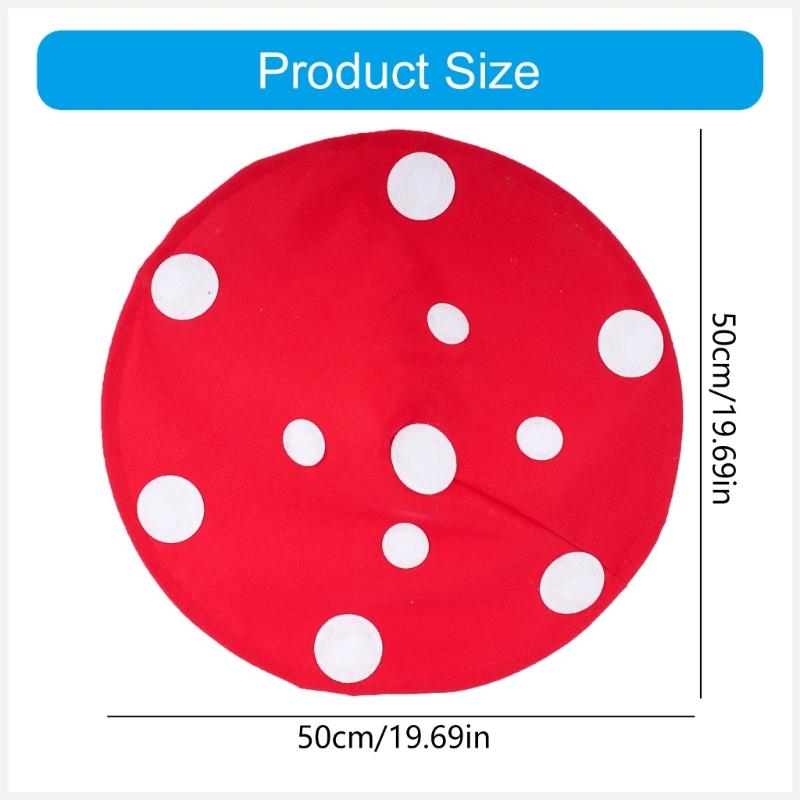 Nonwoven Mushroom Cap Lace Trim Headgear For Halloween Costume Cosplay Event And Theme Party Gathering Photography