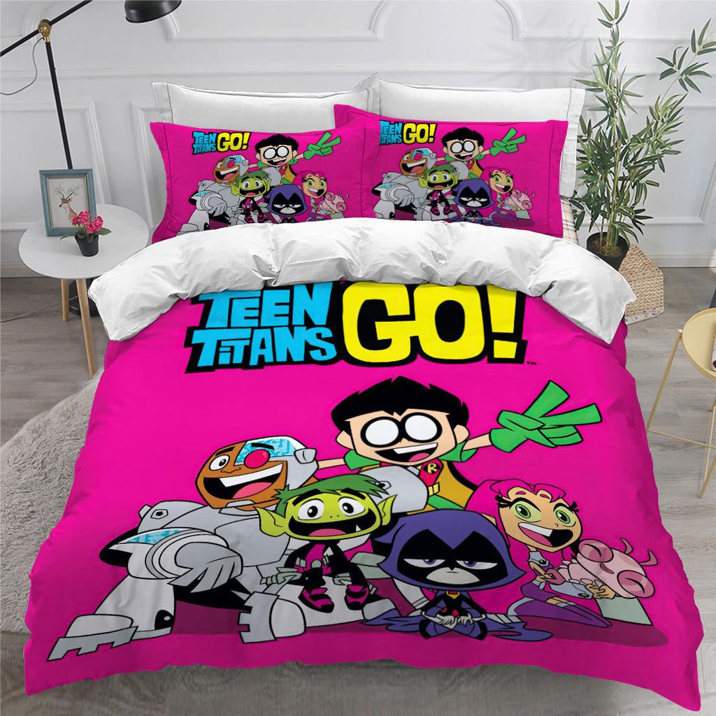 Animation 3D Digital Printing Three-Piece Home Textile Diy Quilt Cover Bed Pillowcase