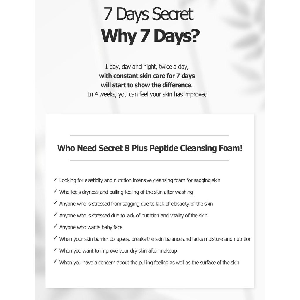 [MayIsland] 7Days Secret Peptide 8+ Cleansing Foam (150ml)