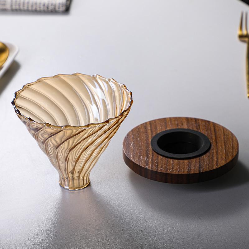 New Electroplated Champagne Color Cloud Pot Glass Coffee Pot V60 Coffee Filter Set Is Simple