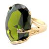 Pozlacený prsten 'Sissi' zelené olivínové zlato - 19x12 mm