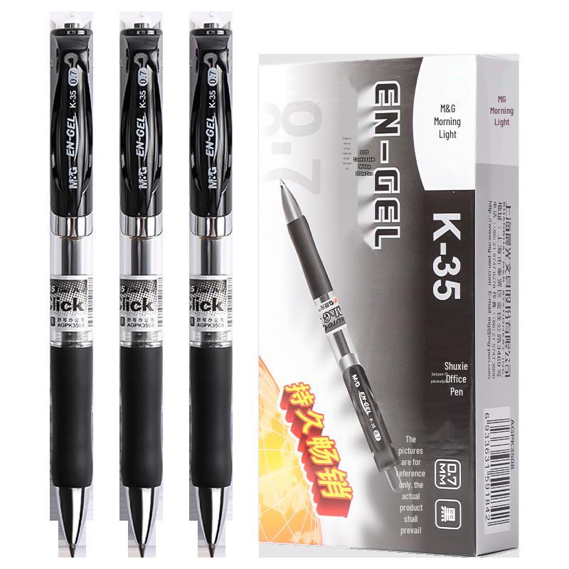 MG AGPK3508 Black 0.7mm Click-Action Bullet Tip Pen for Students and Office Use