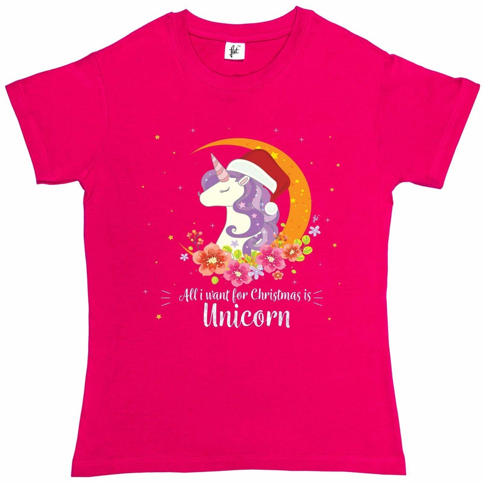 All I Want For Christmas Is Unicorn Womens Boyfriend Fit T-Shirt S