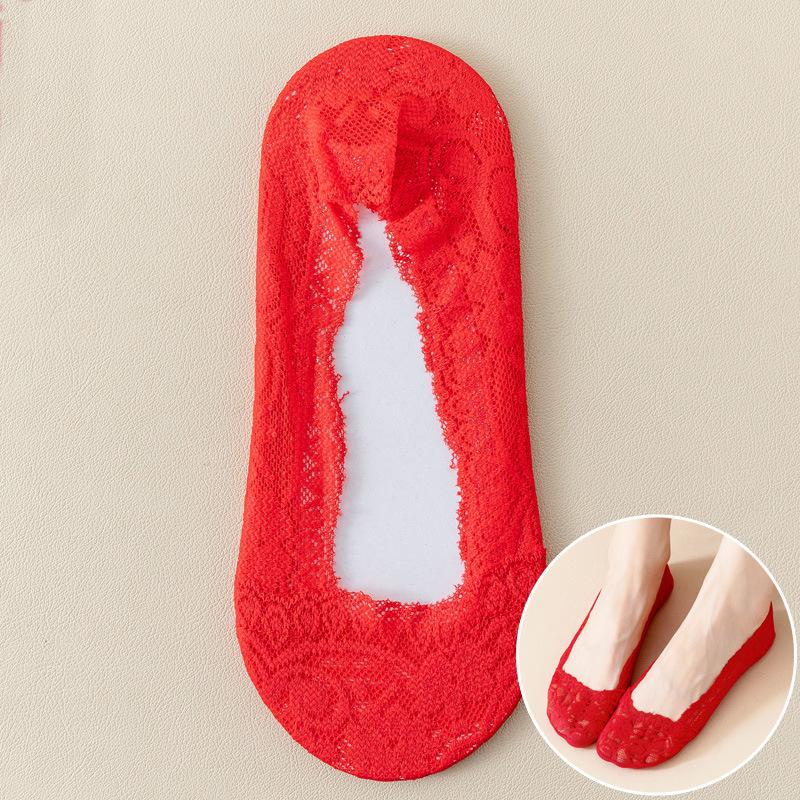 Wedding Double Happiness Red Socks: Non-Slip High Heel Socks for Brides, Groom Ankle Socks, Mid-Calf Unisex Pair