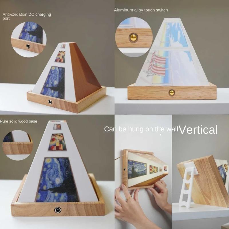 3D Naked Eye Visual Night Light, Creative Wall Mounted Decorative Light, Three Dimensional Visual Effect LED Lights, Office Unique Atmosphere Lamp