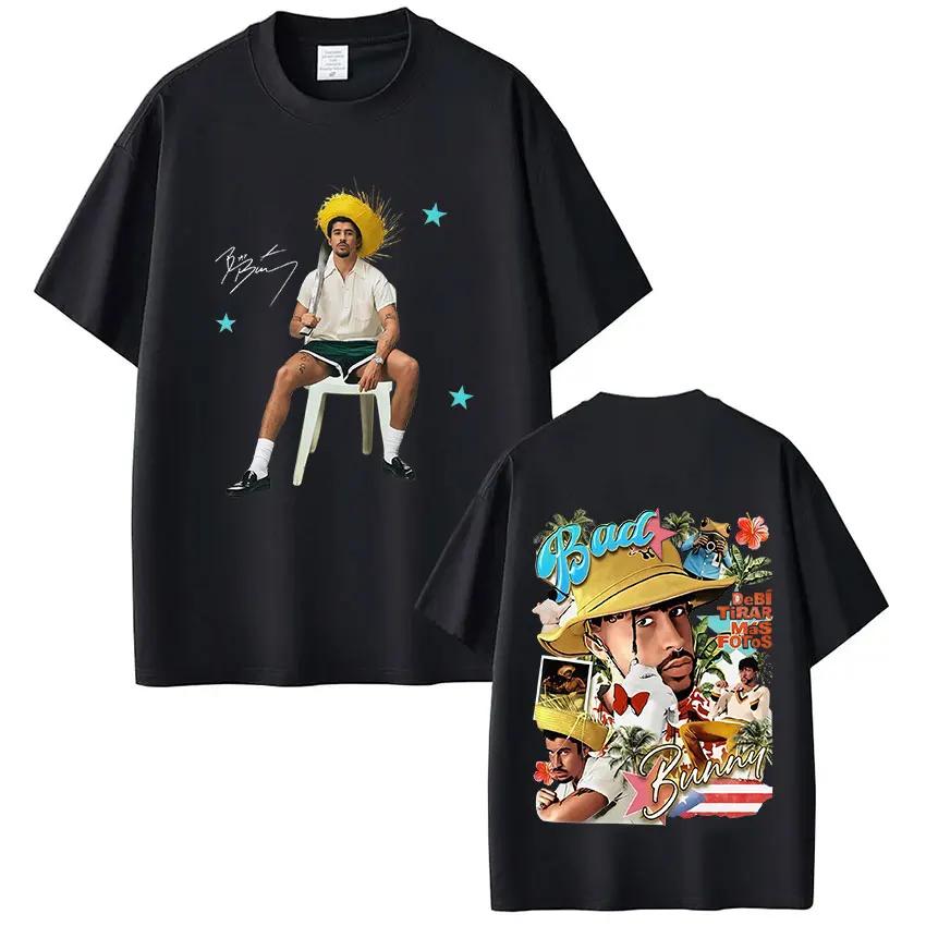 

Rapper Bad Bunny Debi Tirar Mas Fotos DTMF T Shirts Men Women Clothing Fashion Vintage Hip Hop Short Sleeve T-shirts Streetwear 4XL