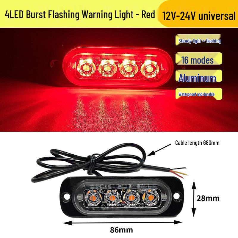 

Ультратонкий светодиодный стробоскоп для автомобиля и грузовика, предупреждающий свет 12-24 В