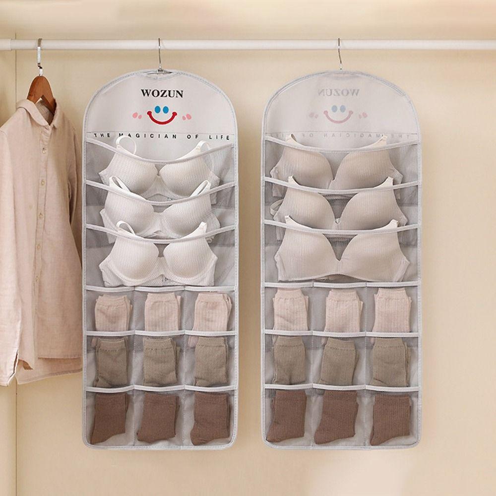 Double Sides Underwear Storage Hanging Bag Wall Mounted Sundries Hanger Storage Bags for Home