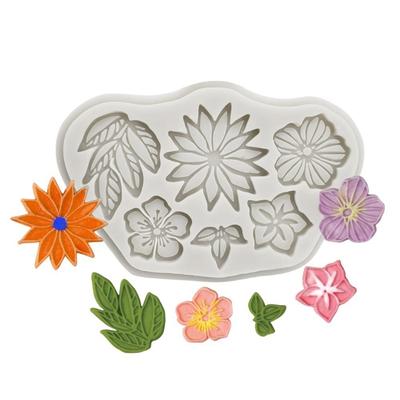 Silicone Petal Flower Mold Winter Leaf Resin Mold Wedding Sunflower Chocolate Fondant Mold for Baking Christmas Cakes