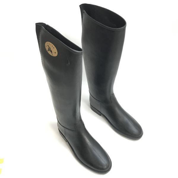 DAFNA Long Back Gore Rain Rubber Boots Women’s 37 23.5 Black Riding Boots Shoes(USED)