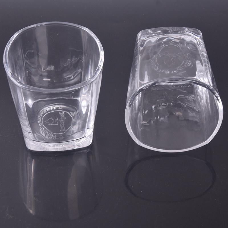 Set of 6 Transparent Square Glasses: Wine, Whiskey, Beer, Water - Thick Tempered Glass Cups