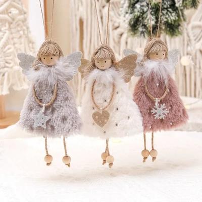 Christmas Plush Angel Girl Doll Pendant Cute Christmas Tree Pendant Plush Hanging Xmas Decoration Christmas New Year Gifts