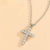 Elegante Kreuz Zirkonia Schlüsselbein-Halskette für Damen: Modisches Nischen-Design mit High-End-Gefühl