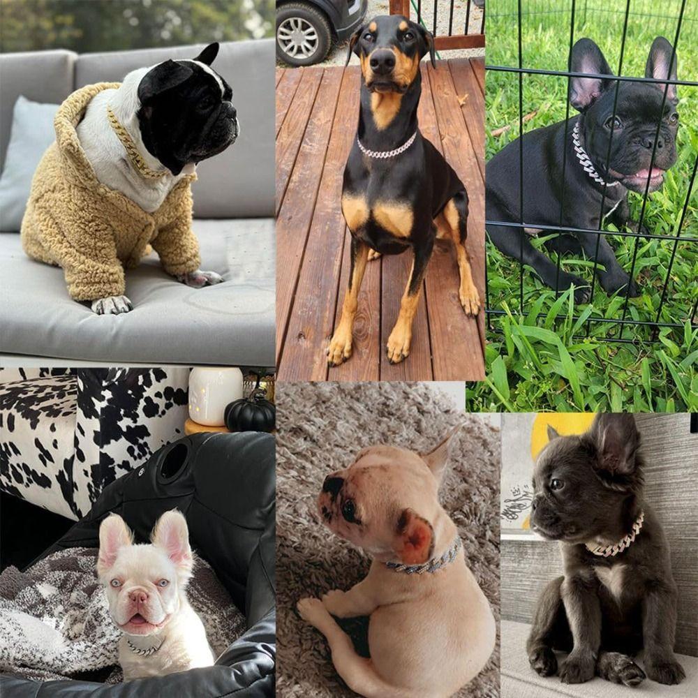 New Link Chain Dog Diamond Chain Collar Hip Hop Diamond Link Chain 15mm Inlaid Rhinestone Bling Diamond Dog