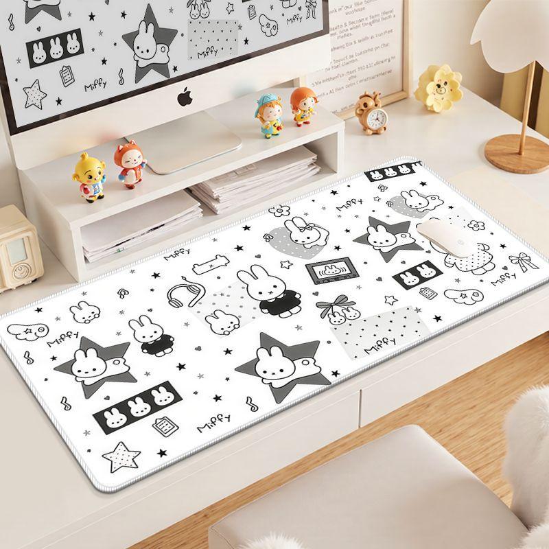 New Arrival Miffy Mouse Pad Cute Cartoon Rabbit Desk Mat Aesthetic Kawaii Computer Accessories for Dorm Bedroom Office Decor