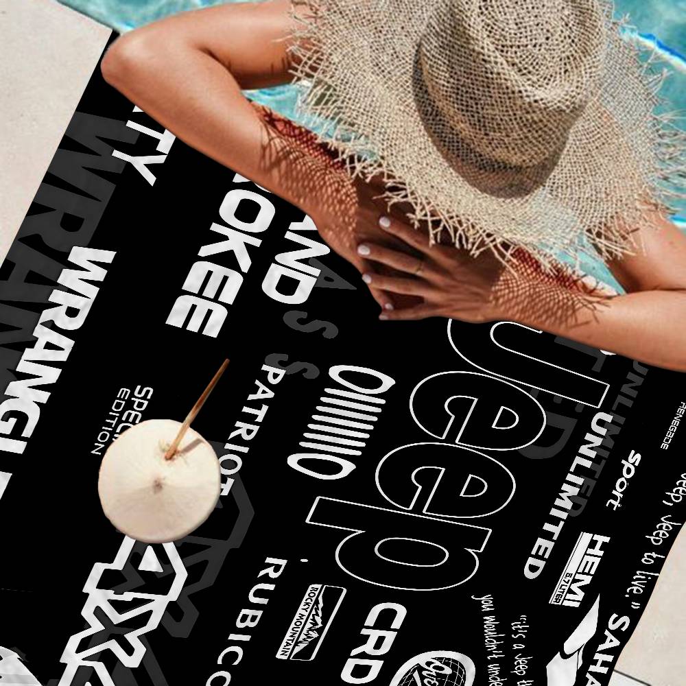 J-JEEP Microfiber Blanket Quick Drying Beach Towels Oversized Printing Super Absorbent Pool Towel Blanket