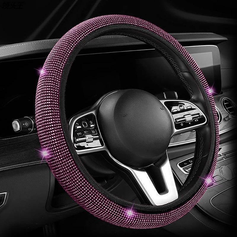 Auto-Lenkradbezug für Frauen und Mädchen, süßer Glitzer, Lenkradbezug mit Bling-Diamant-Auto-Lenkradschutz