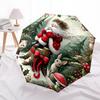1pc Christmas Forest Santa & Friends Automatic Opening Folding Umbrella, 8 Rib Iron Frame Outdoor for Fans, Travelers, Daily Use, Festive Gift.N049