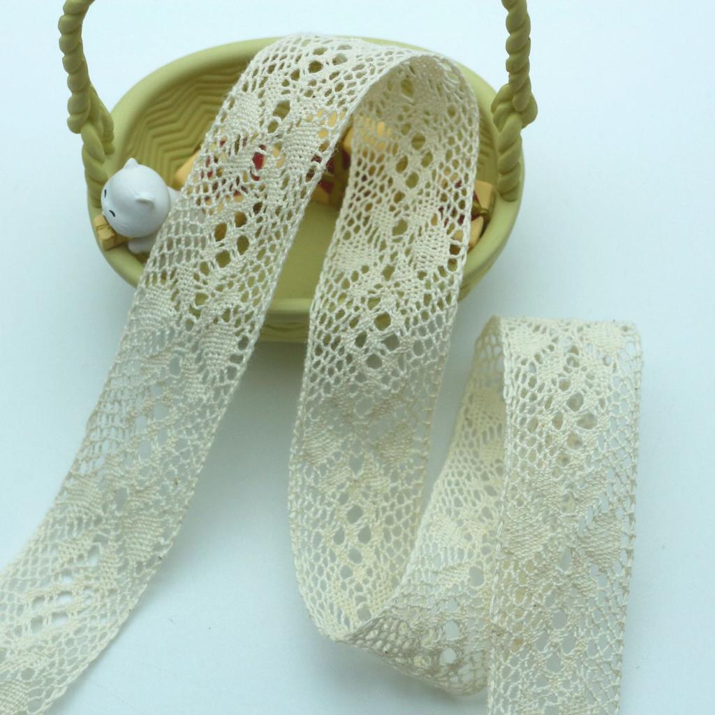 Cotton Thread Lace Tablecloth Handmade Hanfu Decorative Accessories Lace Exquisite Hollow Lace Accessories Lace