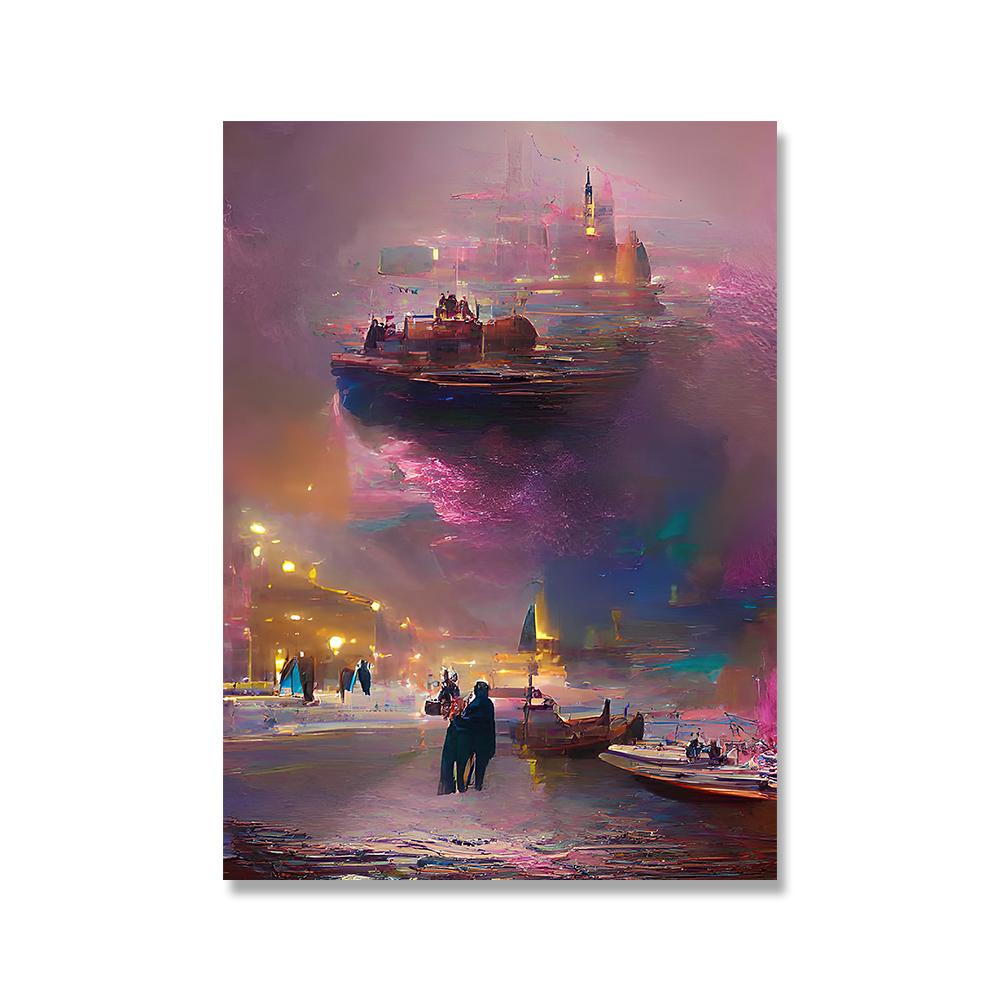 Tokyo Berlin Manila Rio Nairobi Lisbon Cityscape Canvas Painting Colourful Graffiti Travel City Poster for Living Room Decor