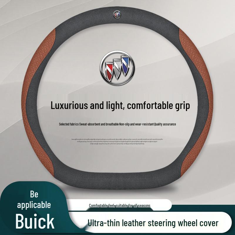 Buick Steering Wheel Cover - Genuine Leather for Envision, Regal, LaCrosse, Verano, GL6, Encore