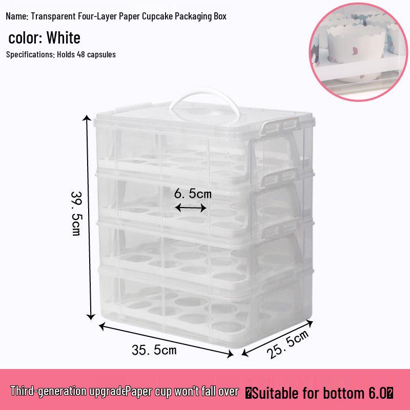 Transparent Cupcake Muffin Transport Box with Handle