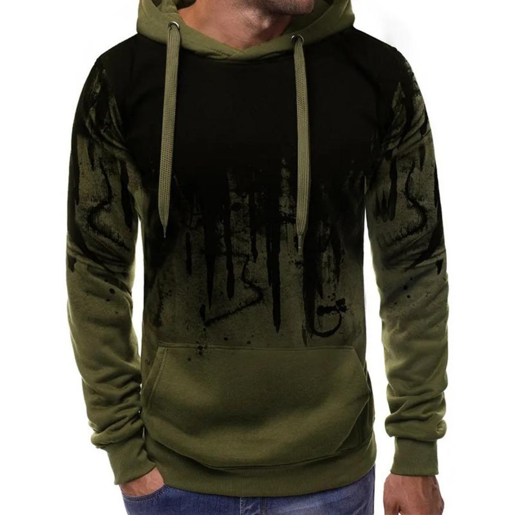Herren-Pullover mit Farbverlauf-Print, Kapuzen-Sweatshirt, Frühling, Herbst, täglich, Fitness, Sportbekleidung, Mode, lässige Hoodies, lockere Kleidung