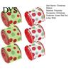 Dot Printed Wired Edge Ribbon 6 Rolls Christmas Green Red Ribbons, Decorative Wide Ribbons DIY Craft Bow Fabric Wire for Holiday Decoration (2.5 Inch